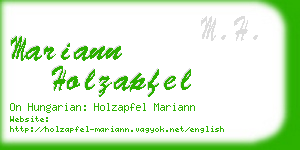 mariann holzapfel business card